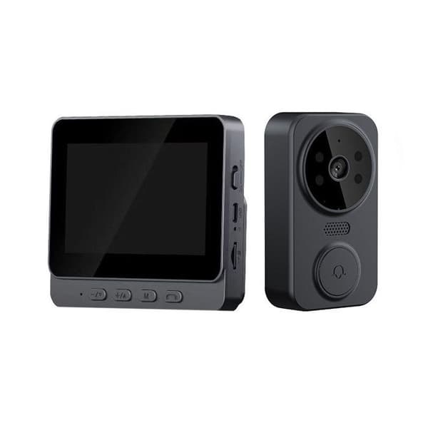 M12 Visuell Intercom, Trådløs Dørklokke, Smart HD Videoovervåking, Stemmekalling med Skjerm