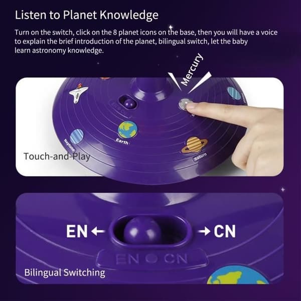 Sol System 8 Planeter Programmerbar Projektor DIY Model Sæt Stemmeprojektor STEAM Uddannelsesgave
