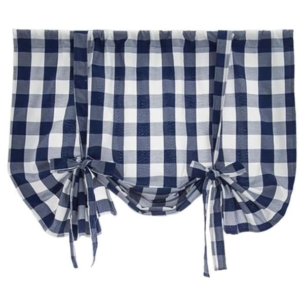 (Blå) Gardiner - Gingham - Kapper - Blå - 80x140cm - Mørklægning - Landstil Blue