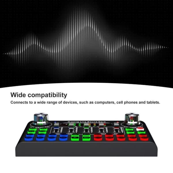 Lydmixer - SURENHAP - Kompakt 820 mAh - 18 Specialknapper - Bluetooth 5.0 - Flersproget