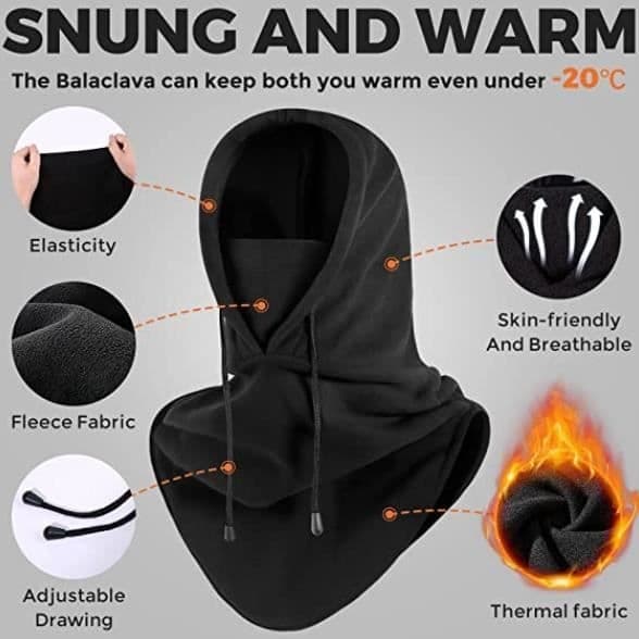 Balaclava - Uspecificeret - Vinter - Unisex - Hvid - Vindtæt
