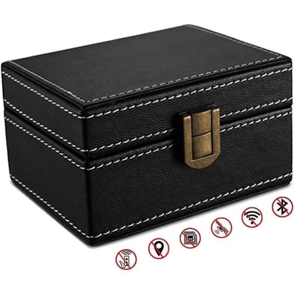 Bilnøgleboks - Keyless Go - RFID Beskyttelse - Elegant Design - PU Læder - Sort