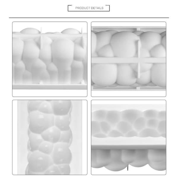 (VIT) Svart Moln Bollformad Silikonkakform, 3D Bakform, Non-Stick, Original Professionell Kvalitet Silikon Springform WHITE