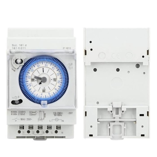 SUL181D Mekanisk Timer 15 Minutter 24 Timer Relæ Tidsafbryder 250VAC 16A-LAT