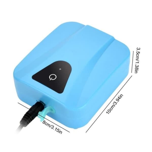 Solcellsdriven, USB-driven, vattentät akvarie-luftpump för utomhuspool och damm - blå
