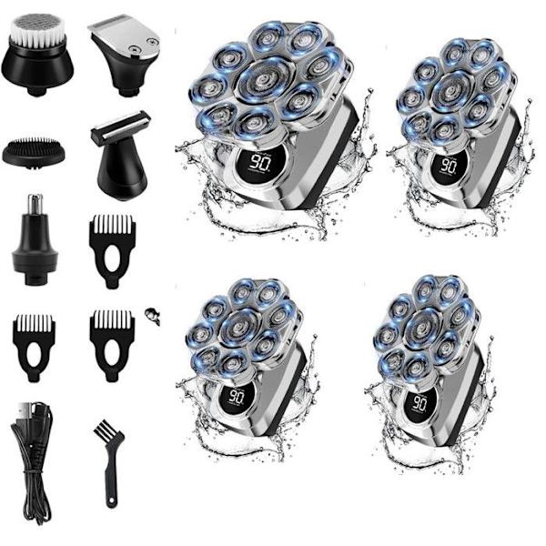 (Silver) 4-pack Elektrisk rakapparat för män silver