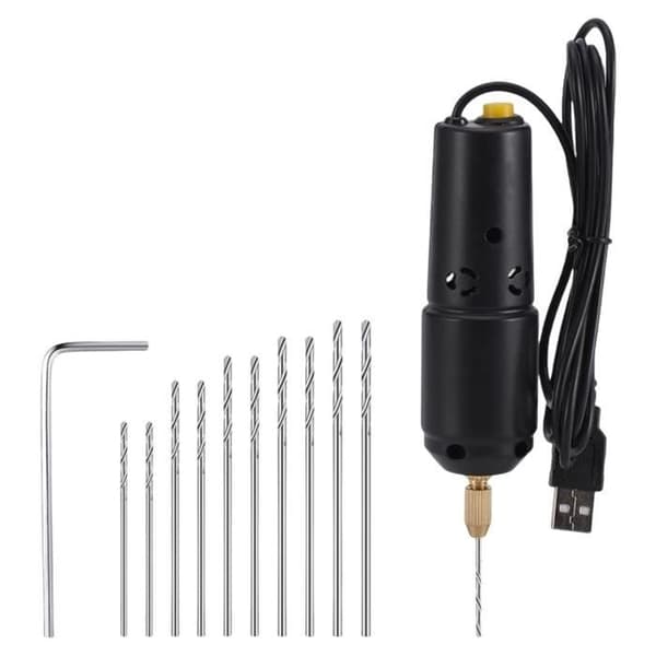 Mini elektrisk borr - USB-driven - 11 000 varv/min - 10 mm borrdiameter