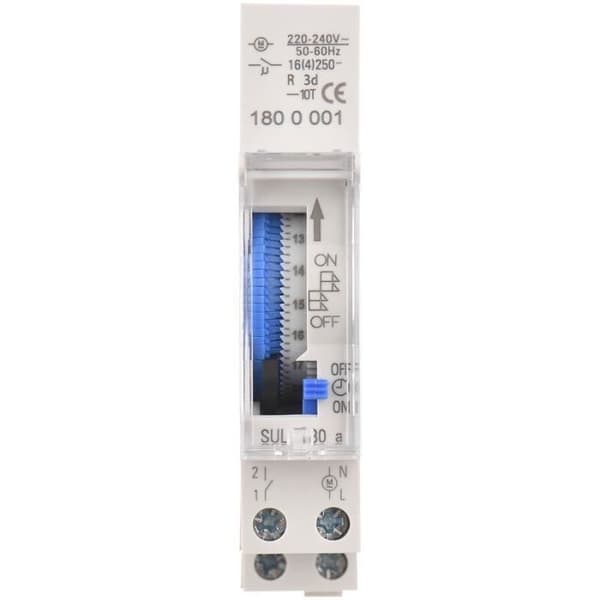 Minutter med tid i 24 timer Minutter i minutter i 15 minutter Montering på skinner Integrert batteri, SUL180a AC220-240V Grå-MHB