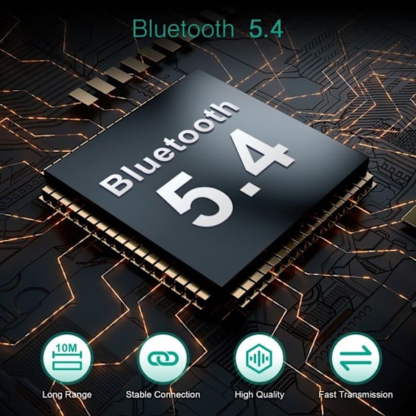 Bluetooth-sender og -mottaker, trådløs Bluetooth-adapter, Bluetooth 5.4-lydadapter musikk mottaker