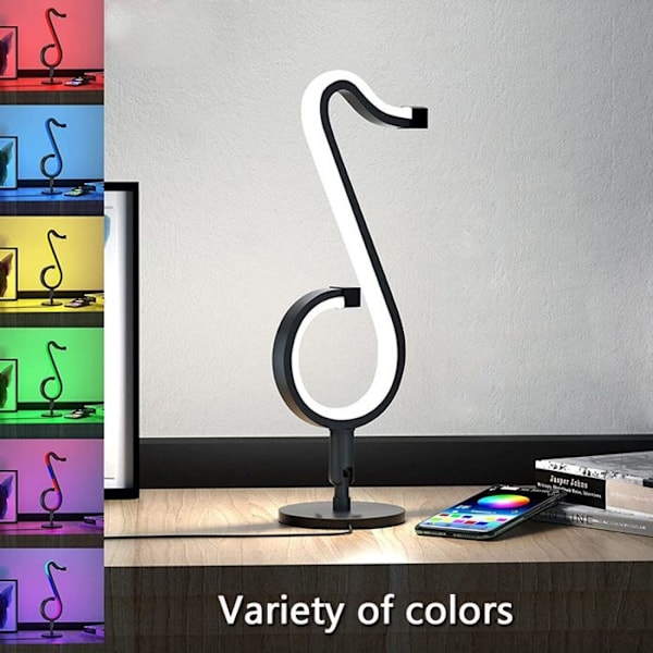 Brusehoved med noder, bordlampe, intelligent dæmpbar RGB symfonisk stemningslys,