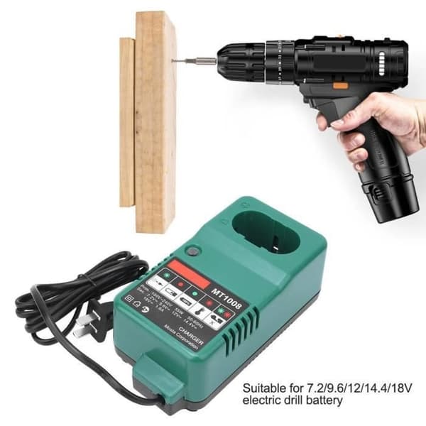 MT1008 universal batterioplader til 7.2 / 9.6 / 12 / boremaskine