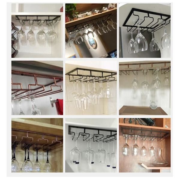 Glasstativ - Deco4home® - CSNJ002BK - Sort - Rustfrit stål - Elegant opbevaring