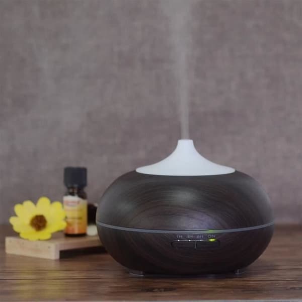(Brun) Ultraljud Luftfuktare Eterisk Olja Diffuser Arom Diffuser Mandelform (Brun) Brown