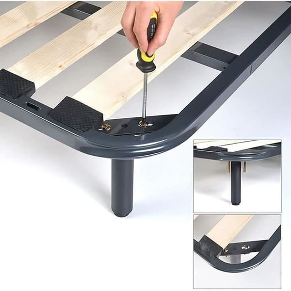 (Sort) Sengeben - Ikke-specificeret - Justerbart metal - Højde 18 til 33 cm - 2 stk. - Sort black
