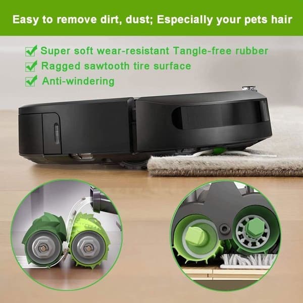Tilbehørsdele Kompatible med iRobot Roomba i7 i7+/i7 plus E5 E6 E7 Støvsuger, Udskiftningsfiltre og Børstesæt til