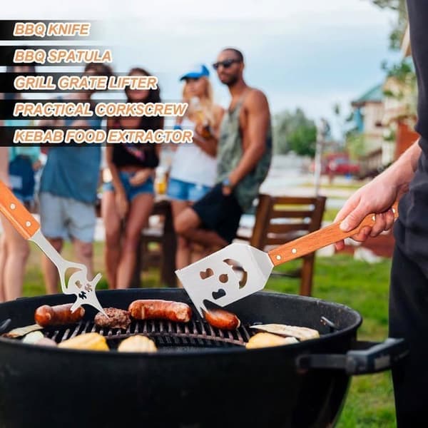 7-i-1 Utendørs Grillspatelsett, Multifunksjonelt Grilltilbehør, Multifunksjonelle Grillredskaper, A, B