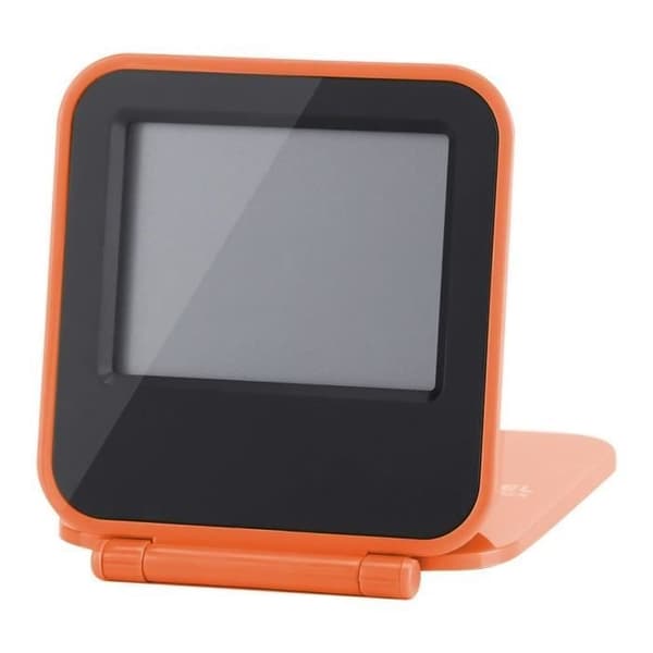 Bærbart foldbart digitalt rejse-bordur med temperatur, dato, orange -GUA