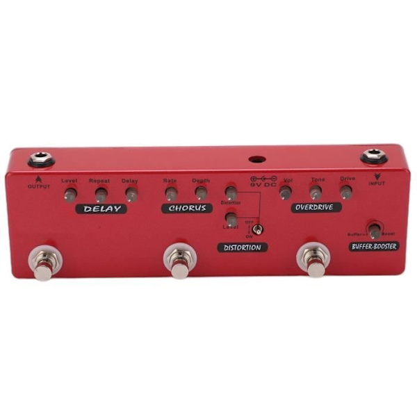 SONEW DC-5 Multi-Effekt Gitarpedal - Delay, Chorus, Distortion, Overspeed, Booster, Buffer