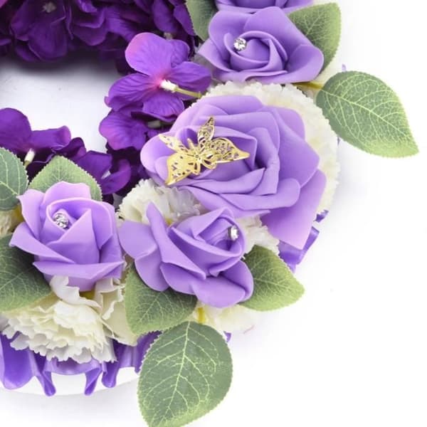 Cikonielf Simulerte Blomster Kunstige Hjerteformede Kranser Bryllupskranser Falsk Blomsterdekorasjon for