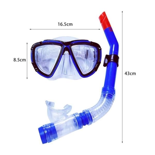 (Blå)Dykmask - MOOHOP - Helmask - Silikon - ABS - PVC - Blå Blue