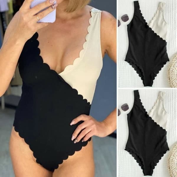 Skulpterad baddräkt för damer, vadderad, populär modebikini L Black s