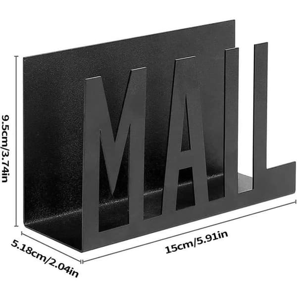 (Sort) Postsorterer - Sort Metal - Brevholder - Elegant Design - Kompakt - Holdbar Black