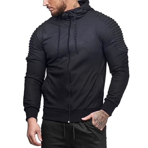 (Mörkgrå) huadedu Höst Vinter Långärmad Splicing Vikbar Huvtröja Topp Blus Träningsoverall Mörkgrå Dark Grey L