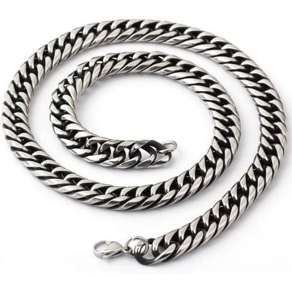 Kjede - Rustfritt stål - 65cm - 10mm - Sølv - Herre