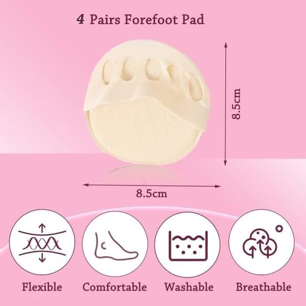 Par med Metatarsalputer i Vaffeltekstil, Forfotputer, Plantarputer for Beskyttelse