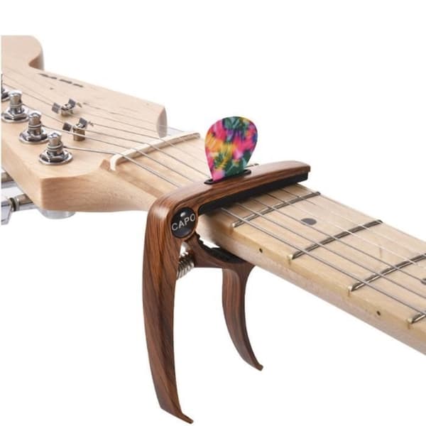 ZJCHAO Gitarr Capo + 5 Plektrum + Plektrumhållare för 6/12 Strängad Elgitarr, Bas, Ukulele, Banjo, Mandolin