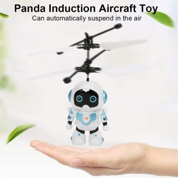 Induktionsfjädringsrobotflygplan, Mini Hand Spinner Drönare Helikopter Flyg Induktion RC Drönarleksak Present till Barn