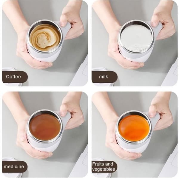 Automatisk selvomrørende kopp, 380 ml magnetisk selvomrørende kopp, gave til kaffe og te