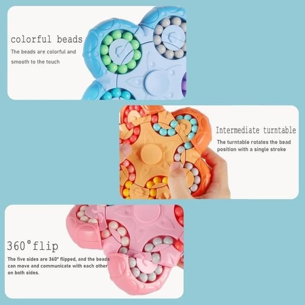 Magic Bean Roterande Kub - Sensorisk Dekompressionsleksak - Blå - Barn - Unisex Blue