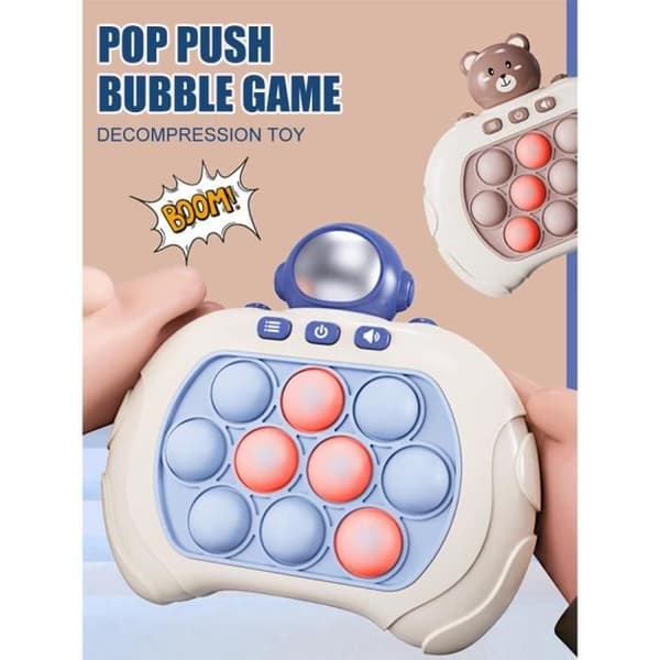 Elektroniskt Pop Spel - MOOHOP - Pop Push it Spelkontroll - ABS - Multiplayer Läge - Brun + Blå