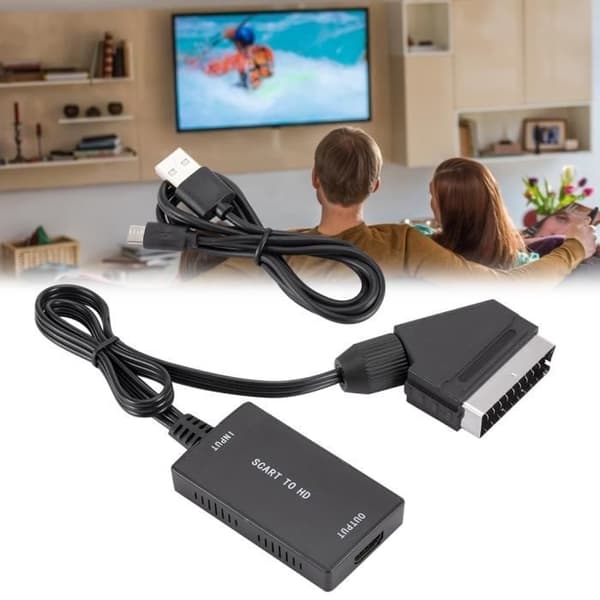 SURENHAP SCART til HDMI HD Output Adapter med Kabel