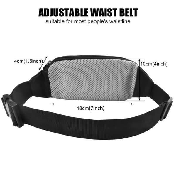 Fanny Pack til Kvinder og Mænd, Vandretaske med Stor Kapacitet (Sort)