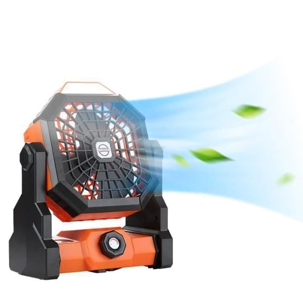 Bordventilator, ventilator med 3-trins LED-lys, USB-ventilator, justerbar til 270°, til hjemmet, camping og kontor