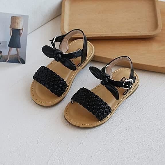 (29-Sort) Pigers vævede sandaler - BININBOX - Sort - Bløde og behagelige Black 29