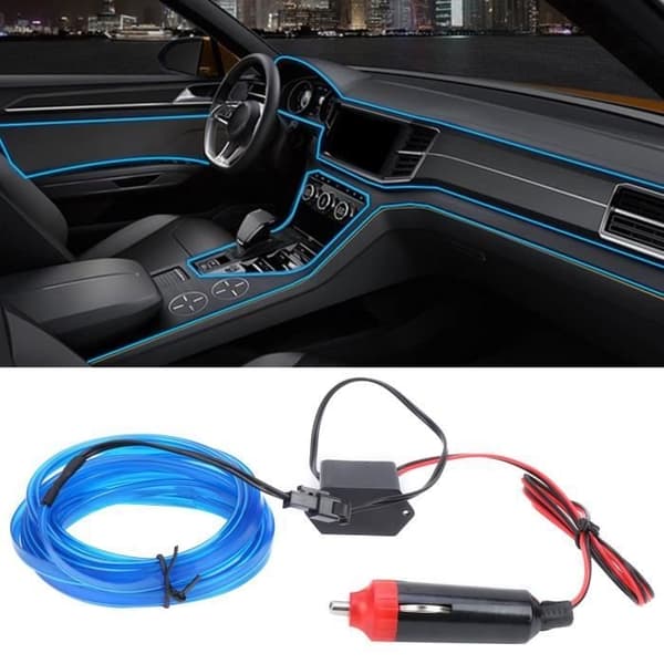 Neon LED Bilremsa - Dilwe - Trådrör - Blå - 3 meter