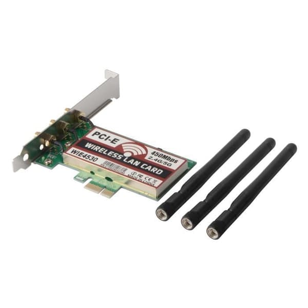 XCSOURCE PCI-E Express 450Mbps WiFi-kortti LAN-antennilla (3 kpl) Windows 7-8-10-XP AC990:lle