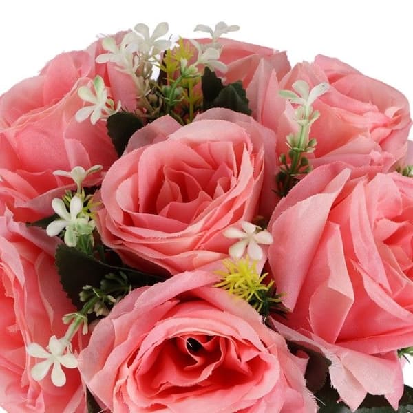 Kunstig silkebryllupsbuket, kunstig rosebuket til brud, der holder blomster