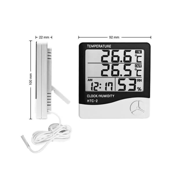 Vejrstation - Digitalt termometer - Udendørs sensor - Hygrometer - Temperatur og luftfugtighed