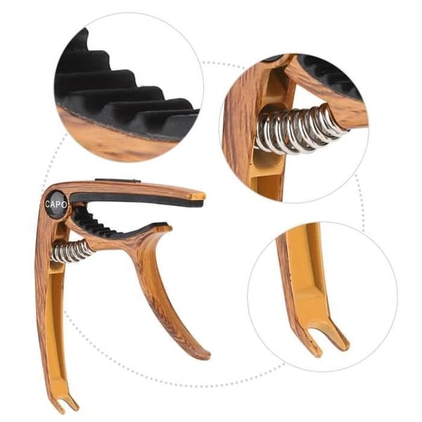 ZJCHAO Gitarr Capo + 5 Plektrum + Plektrumhållare för 6/12 Strängad Elgitarr, Bas, Ukulele, Banjo, Mandolin