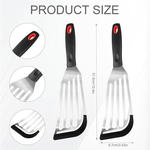 Fiskespade - Ikke spesifisert - 2 stk - Rustfritt stål - Silikon - Non-stick
