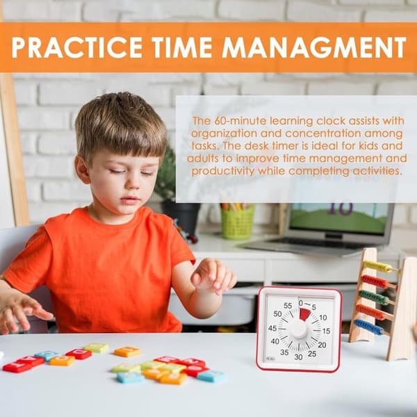 Visuel timer, tidsstyringsværktøj til hjem og skole (rød)