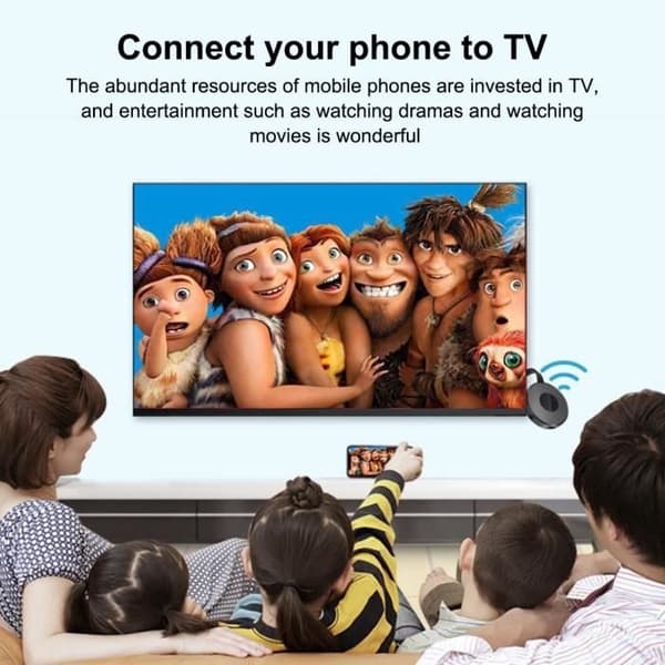 (Sort) Trådløs videoadapter - MOMOTOU - G2 - HDMI 1080P - Android/iOS kompatibel - Plug and Play Black