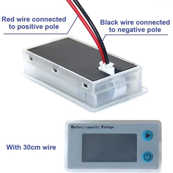 2 stk. 12V Batterikapacitetsmonitor Indikator Bly-syre Batterispændingstester LCD Batteriindikator, Batteri med
