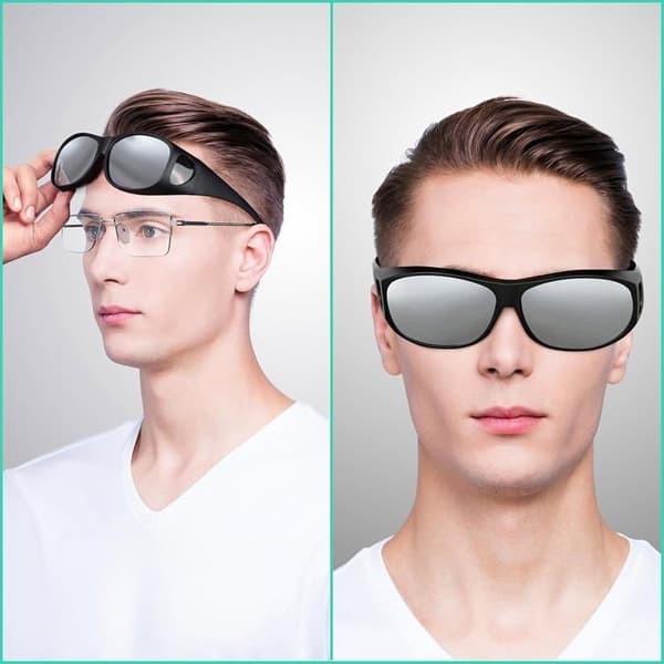(Sølvlinser) Polariserte solbriller med etui Silver Glasses