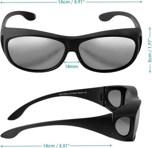 (Silverlinser) Polariserade solglasögon med fodral Silver Glasses
