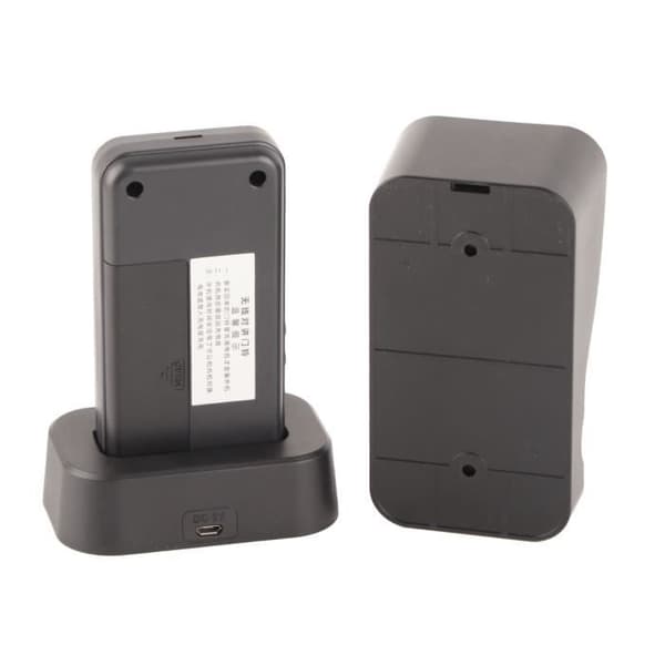 Smart Intercom Dørklokke, Trådløs Intercom Dørklokke, 1500m Lang Rækkevidde, Vandtæt, Hardware Kit, Sort